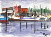 Garibaldi Harbor abstract impressionist painting