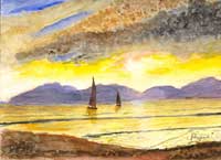 Sailing Sunset, based on a classical painting
