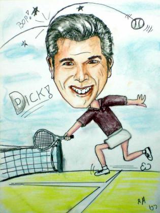 Dick Gautier Actor-Artist, Loves Tennis- great caricature artist