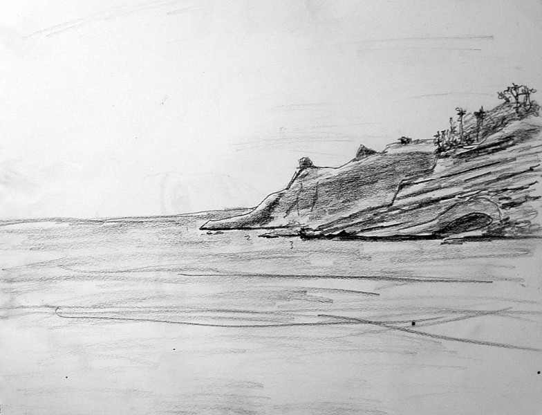 Impression Of Cape Kiwanda Graphite Sketch – Chriss Pagani Art Official